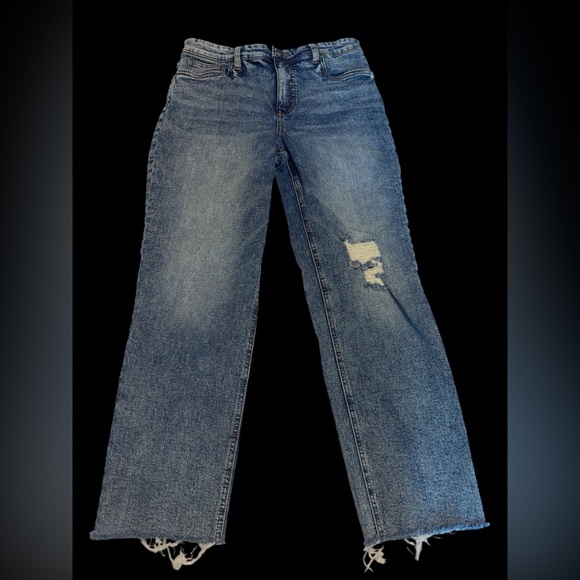 Kut from the Kloth Denim - KUT from the Kloth Rachel Fab Ab Distressed Mom Jeans Size 10 High Rise Crop